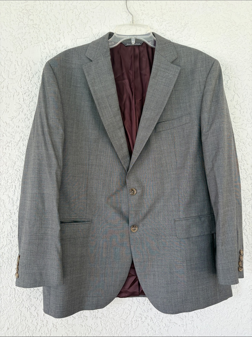 Jack Victor Classic Men's Gray wool Two-Button Suit Jacket size 44R